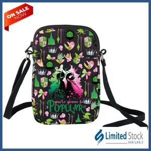 Adjustable Crossbody Bag with Zipper Pockets, Cotton Canvas, 8.4x5.7 Inches